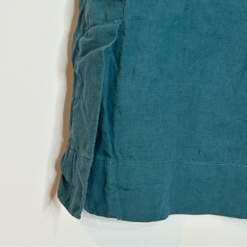 Athleta Playa Linen Wide Leg Crop Borealis Green Teal Size 4 - Picture 11 of 15